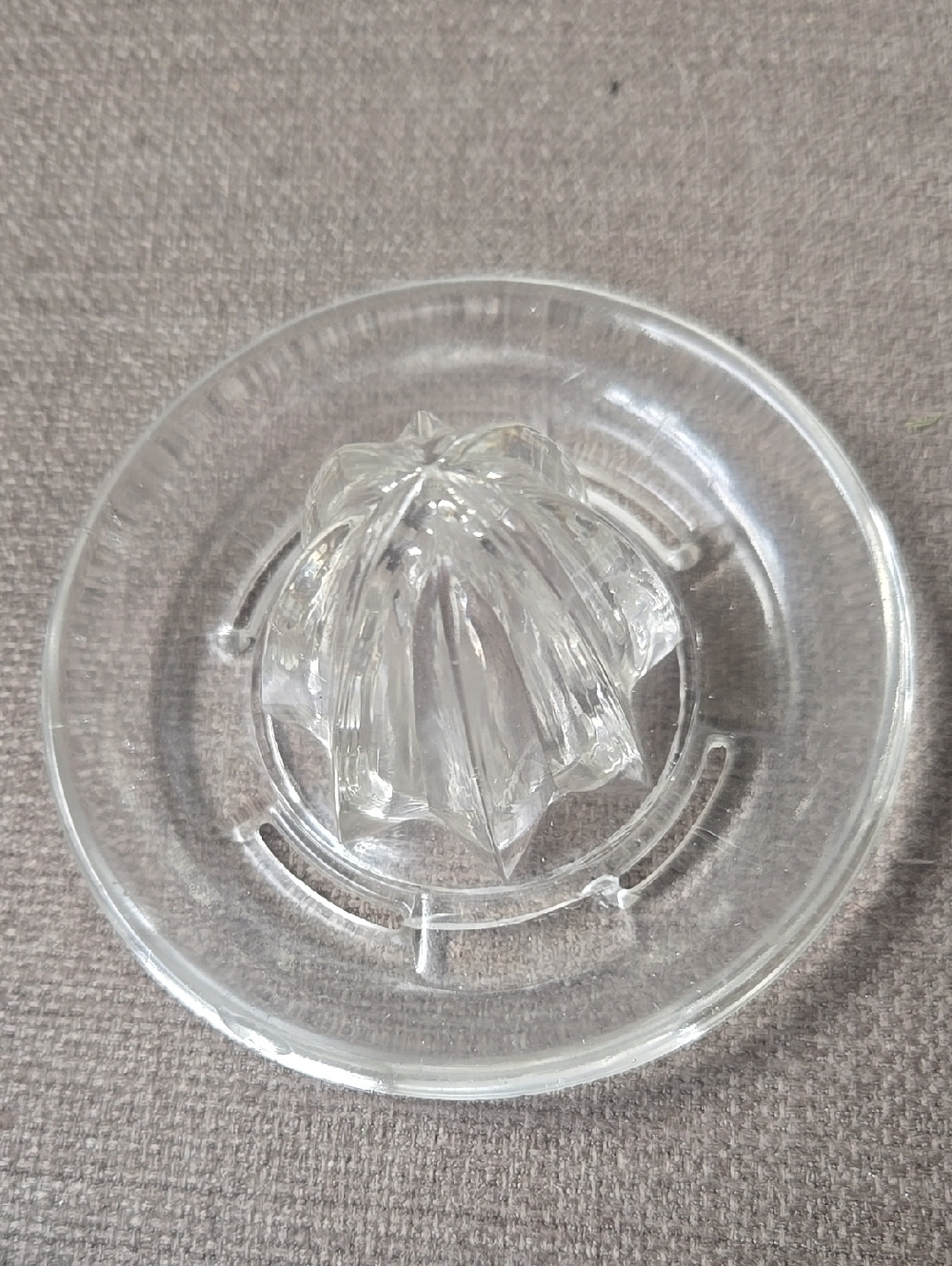Clear Glass Citrus Juicer Reamer Mcm glass manual citrus juicer Vintage